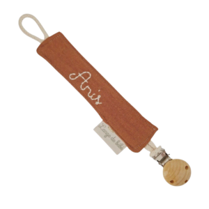 attache tétine personnalisée caramel