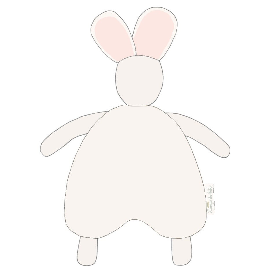 doudou personnalisé écru oreilles rose