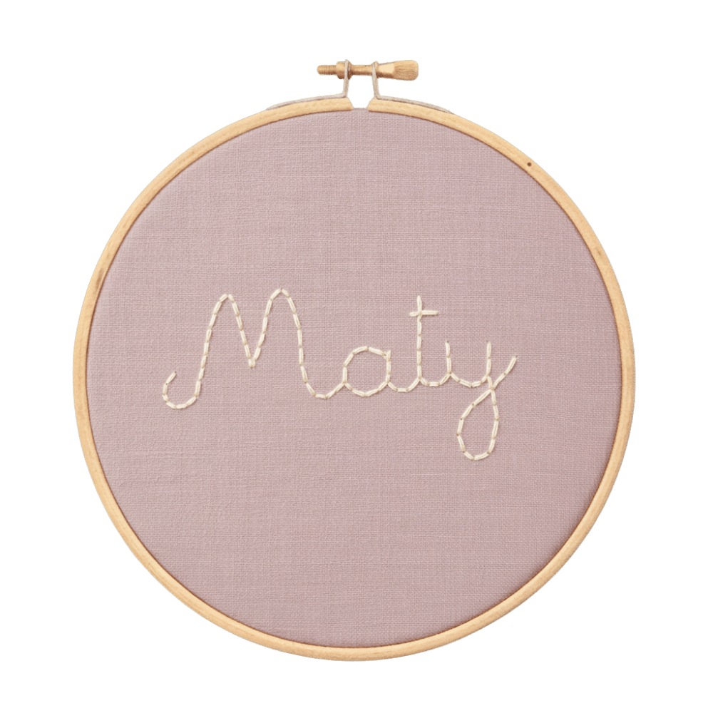 Tambour brodé parme