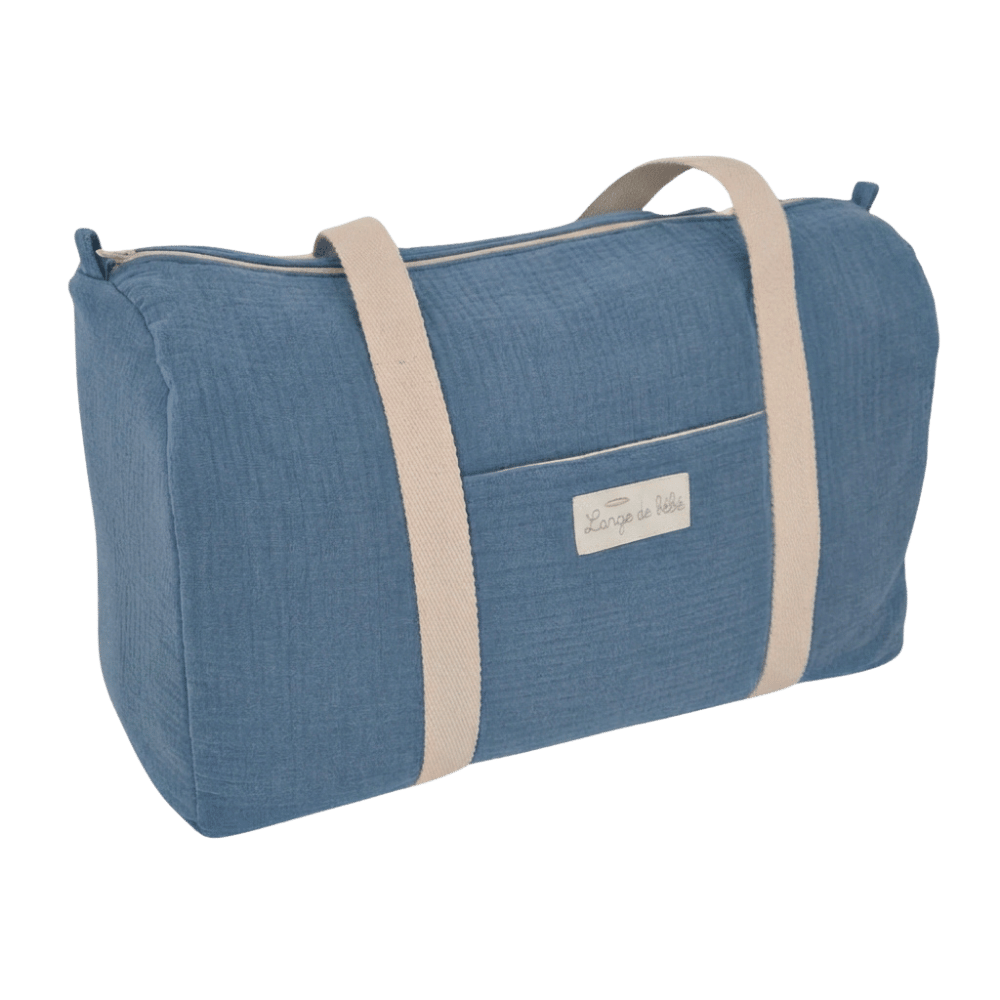Sac à langer gaze de coton bio indigo